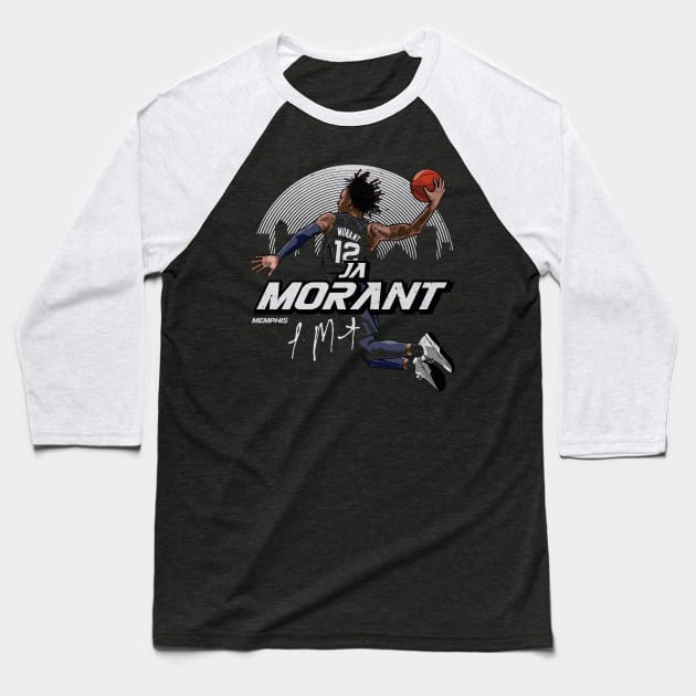 Ja Morant Memphis Skyline Baseball T-Shirt by danlintonpro